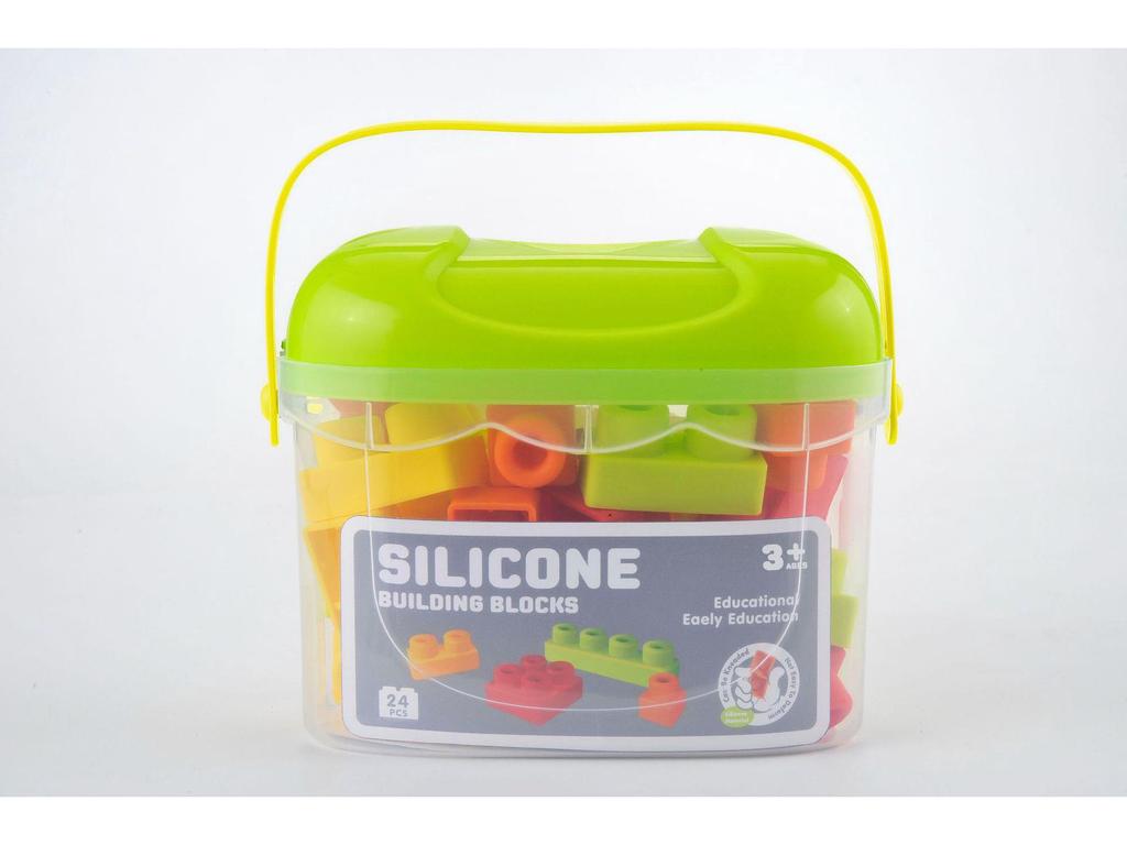 Silicone Teething Building Blocks for Babies - Chewable, Large Pieces, Early Education Toy for 6+ Months