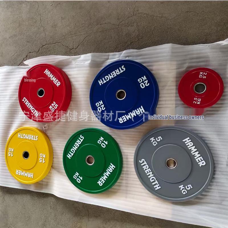 Colored Competition Rubber Olympic Barbell Plates for Weightlifting and Fitness