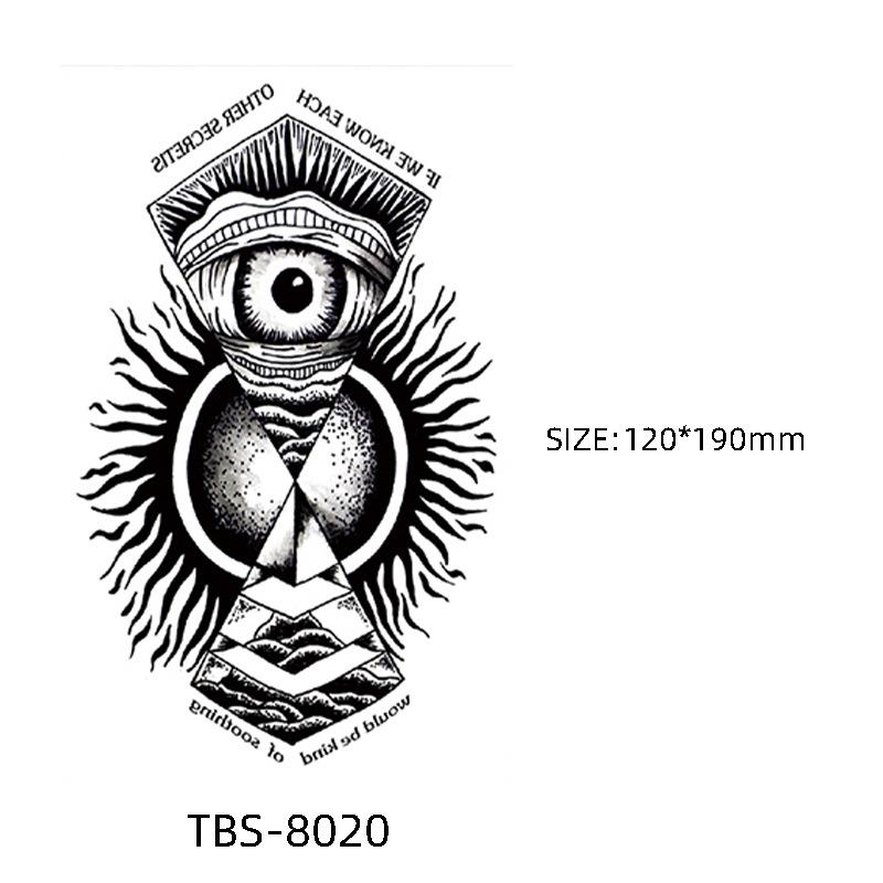 Waterproof Semi-Permanent Black & White Totem Flower Tattoo Stickers