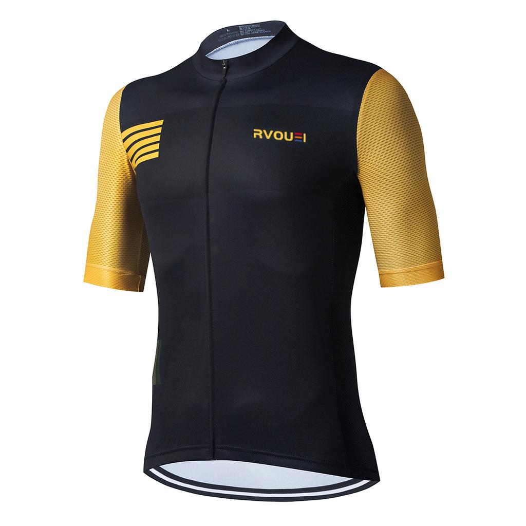 New Cycling Jersey Set RVOUEI Team Cycling Clothing Men Road Bike Suit Bicycle Bib Shorts Tops MTB Ropa Ciclismo Maillot