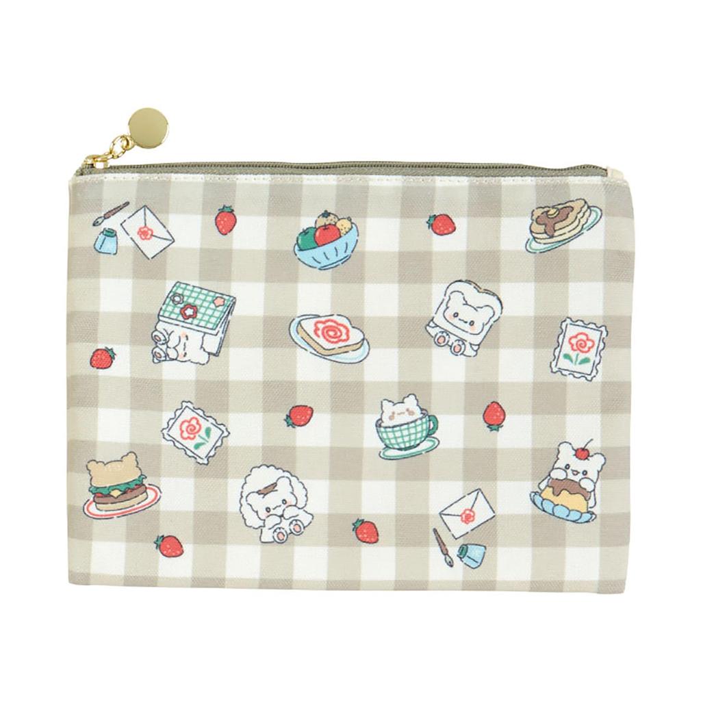 Sanrio Flat Pouch Set Hanamaru Ghost Polyester Cotton Steel 931021 (Always Together!)