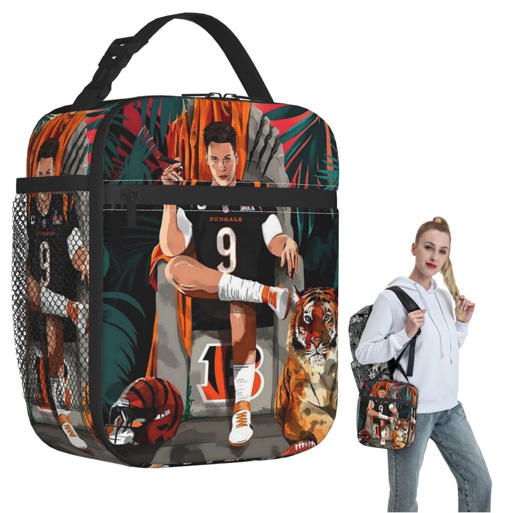 Joe Burrow Bengals 1 Insulated Lunch Bag for Women Children Portable Food Boxes Thermal Lunch Box Tote