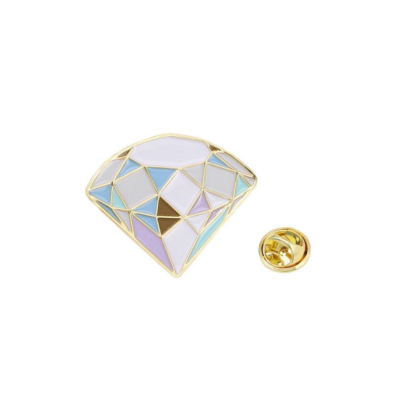 

Creative Diamond Styling Brooch Simple Personality Luxury Colored Diamond Metal Badge Alloy Clothing Accessories