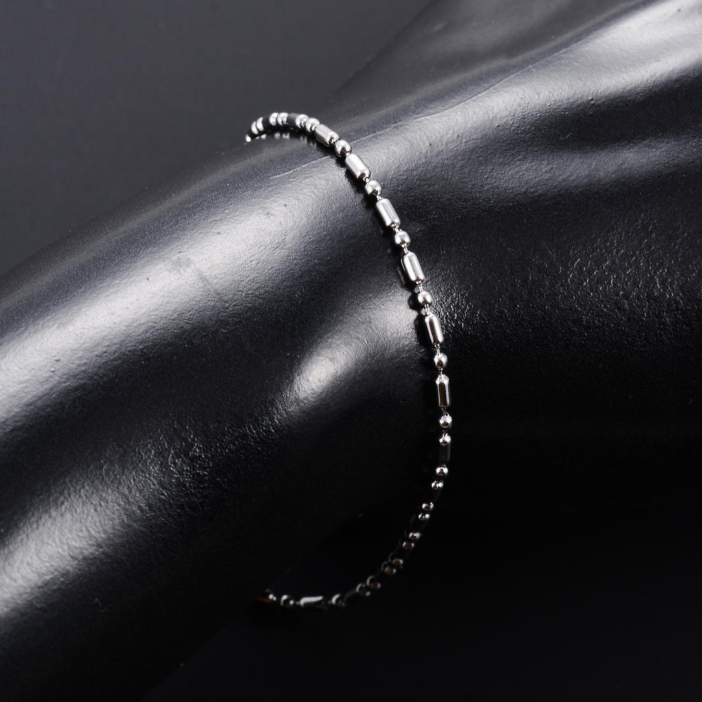 Chic Stainless Steel Beads Bracelet Link Bamboo Hand Chain for Women Men Wristband Anklets Ankle Chain Metal Jewelry Accessories