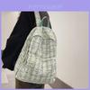 Stylish Japanese Plaid Backpack For Men With Large Capacity And Waterproof Feature