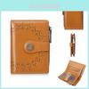 Vintage Ladies Wallet Pu Leather Short Card Holder With Zipper For Daily Use