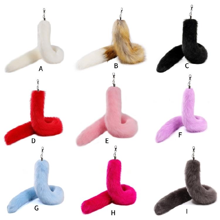 Foxes Tail Keychain Cosplays Toy Foxes Tail Keyring Bag Hangings Pendant Charm