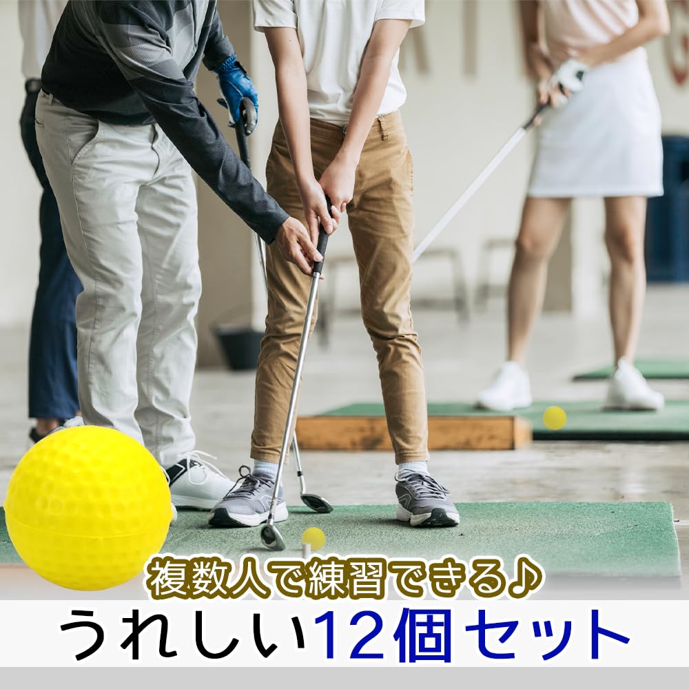 Golf Practice Balls for Approach 12 Large Indoor Repetitive Shots, Balls, Capacity, Visibility, Feel, Use, Practice, Self-Practice