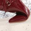 Winter High Heels Boots Women Ankle New Glossy Patent Leather Stilettos Pointed Toe Cross Bandage Zip Plus Size 34-50 Shoes