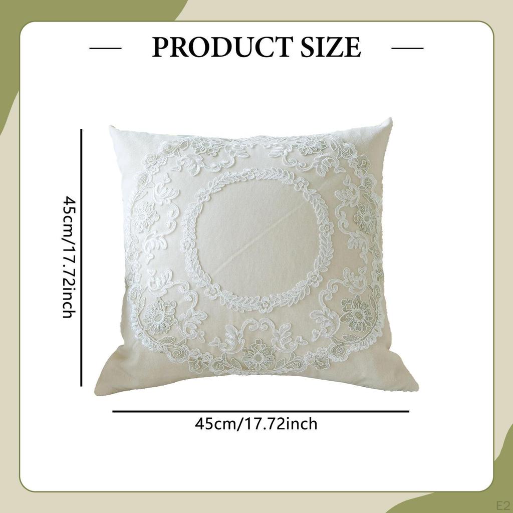 French Lace Throw Pillow 45x45cm Sofa Cushion for Chair High End Banquet