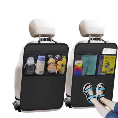 Car Seat Protector with Kids Kick Pad with Organizer Seat Cushion Back Protector Anti-Slip Storage Bag Pocket Storage Bag