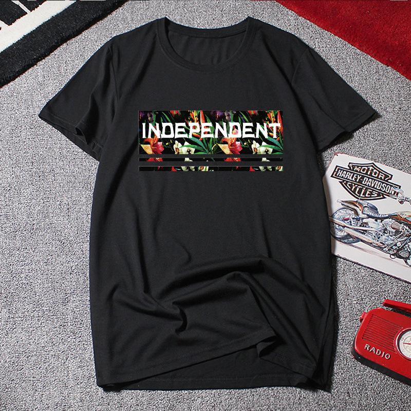 Cotton T-Shirts Summer Short Sleeved T-shirt for Men‘s’ Round Neck Loose Cotton Loose Youth T-shirt