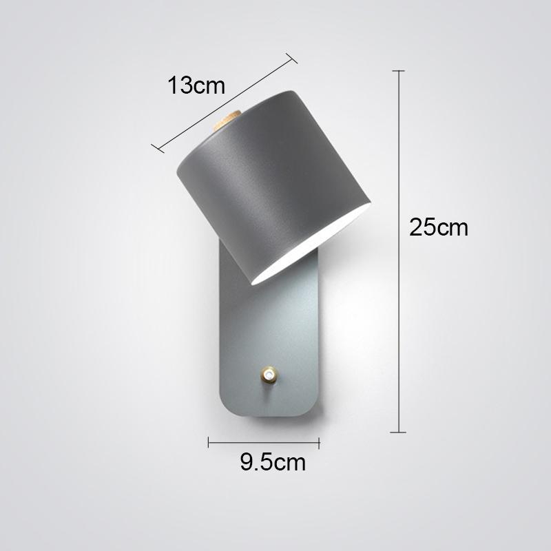 

Nordic LED Wall Light Macaron Minimalist Bedroom Bedside Lamp Study Dining Room Corridor With Switch Rotate Modern Wall Lamps Warm White (2700-3500K)