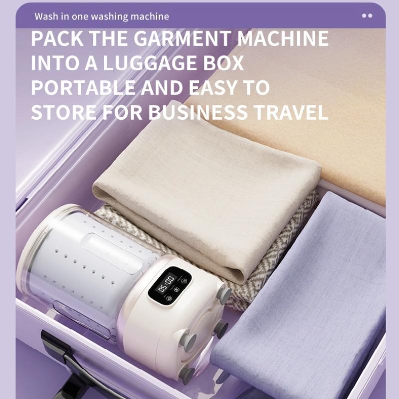 2L Wash & Dehydration-in-One Washing Machine with 390 High-Power Motor, Automatic Spin-Drying, Mini Washing Cup, and Portable Wireless Charging