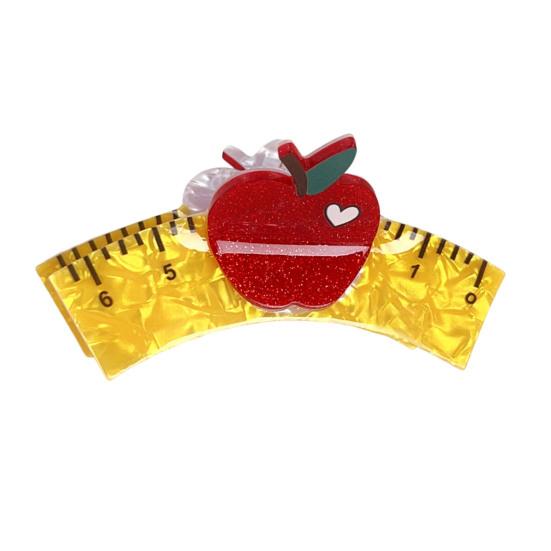 Women Hair Clip School Bus Ruler Shape Acrylic Hair Pin Bach Head Hair Claw Secure Hair Styling Tool