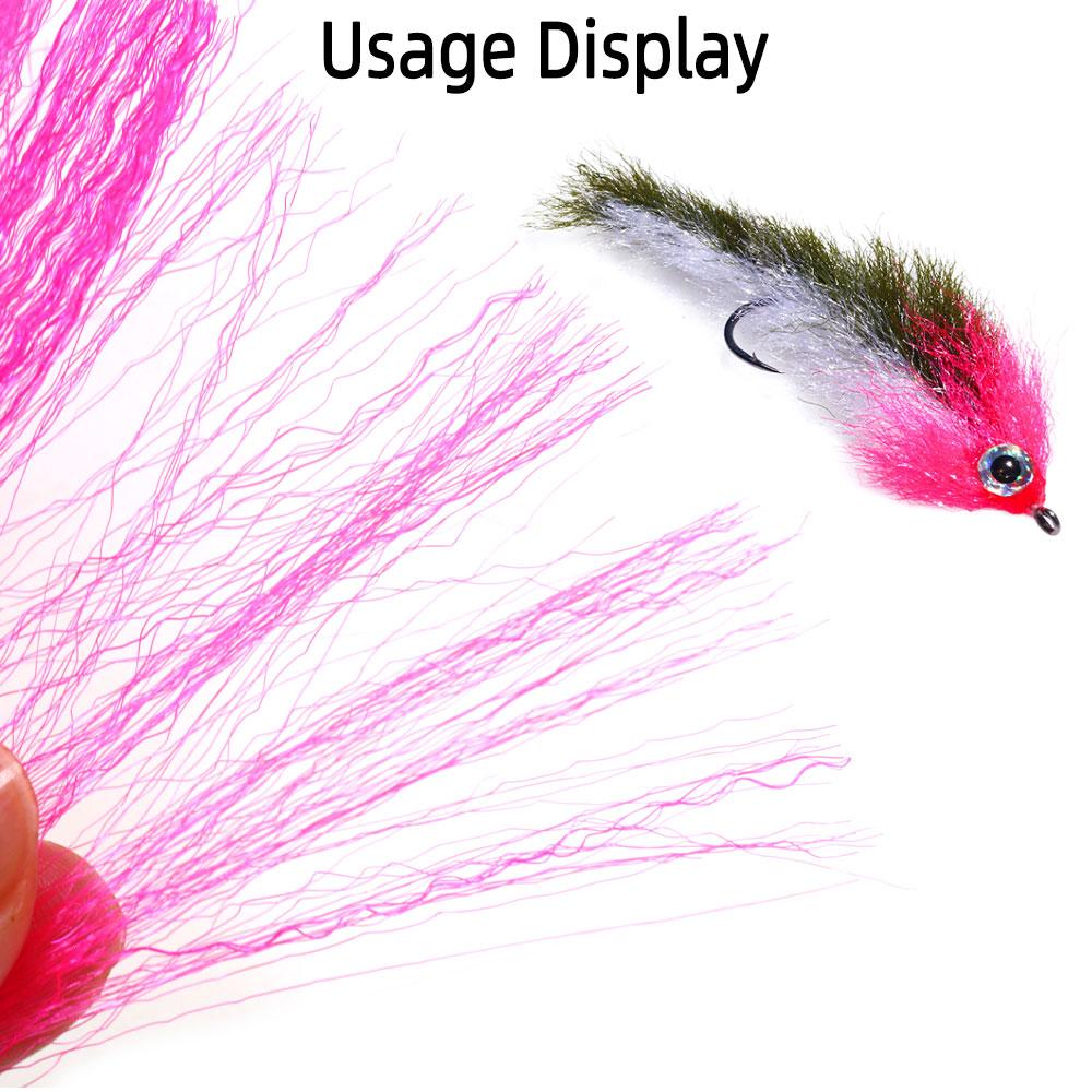 Bimoo Kinky Soft Synthetik Fliegenbinden Streamer Faser Köder Fisch Bleikopf Jig Bindematerial Rosa Chartreuse Rot Orange Gelb