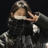New Scarf Female Winter Korean Version Versatile Internet Celebrity High Sense Plaid Shawl Thickened Warm Scarf Student