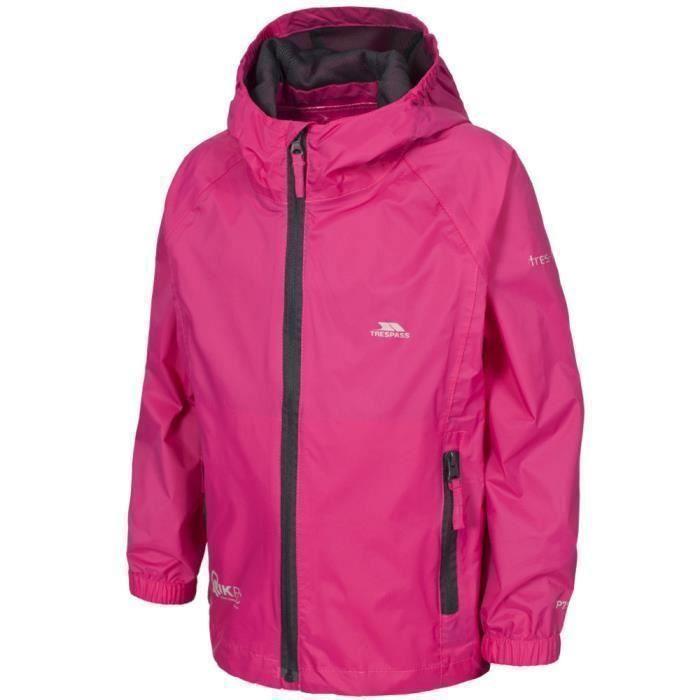 Veste de randonnée imperméable - Trespass - Qikpac - Manches longues - Rose - Sasparilla