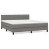 3140226 vidaXL Lit à sommier tapissier avec matelas Gris foncé 160x200cm Tissu