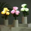 Simulation Rose Blume LED Chinesische Rose Tischlampe Nachttischlampe
