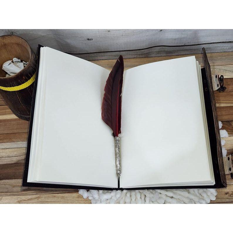Handmade Owl Embossed Leather Notebook for Writing and Sketching, , Book Of Shadows and Personal Grimoire
