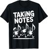 Taking Notes Funny Music Pun Cartoon Musician Graphic T-Shirt