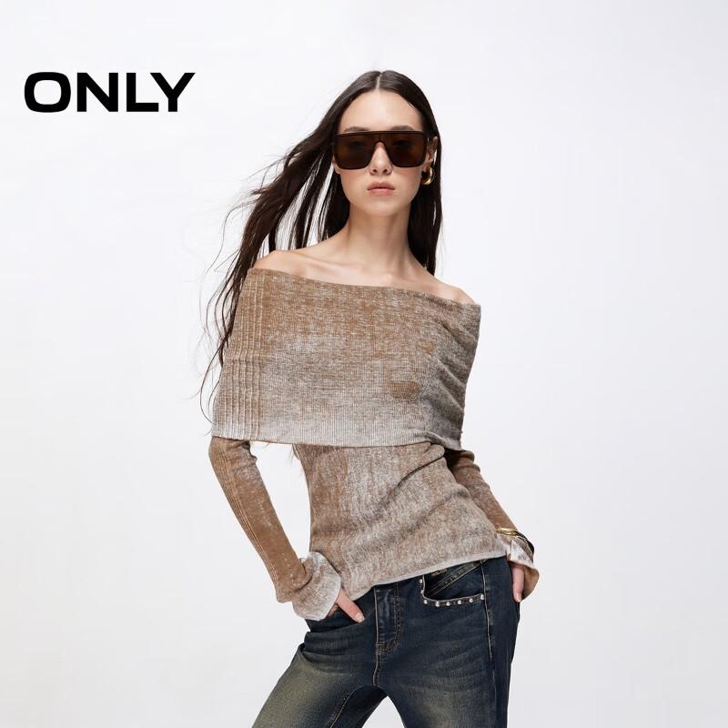 

ONLY Women s Distressed Off-Shoulder Slim Fit Cotton Knit Top L