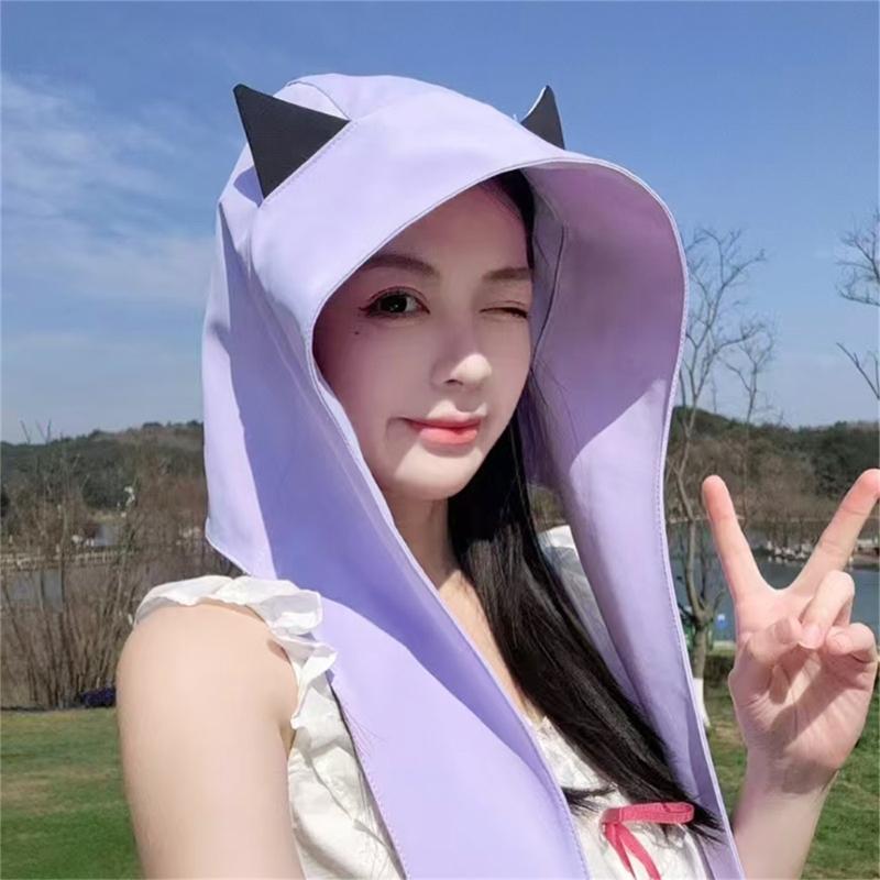 Breathable Soft Sun Protective Hat with Devil Ear Design For Beach Vacation Popular Bag Hat for Various Occasion