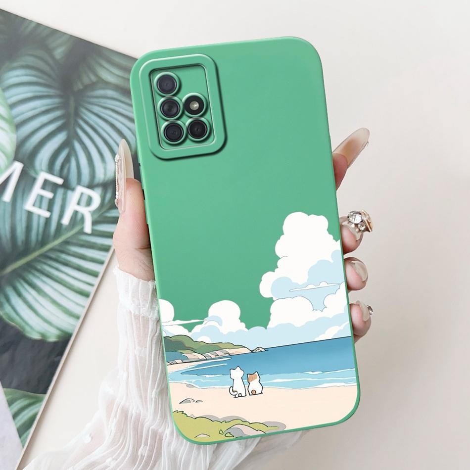 For Samsung Galaxy A71 Cute Panda Cat Cartoon Phone Case For Samsung A71 4G SM-A715F Soft Silicone Shockproof Cases
