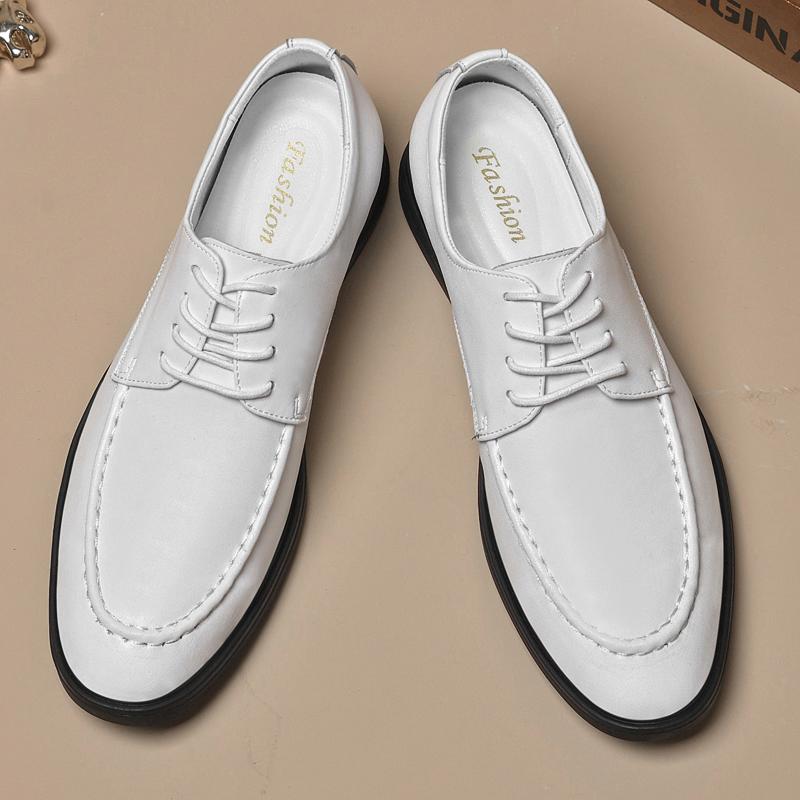 Fashion Genuine Leather Men's Oxford Shoes Spring Summer Casual Shoes Fashion Soft Sole Sneakers Walking Shoes Simple Business Footwear