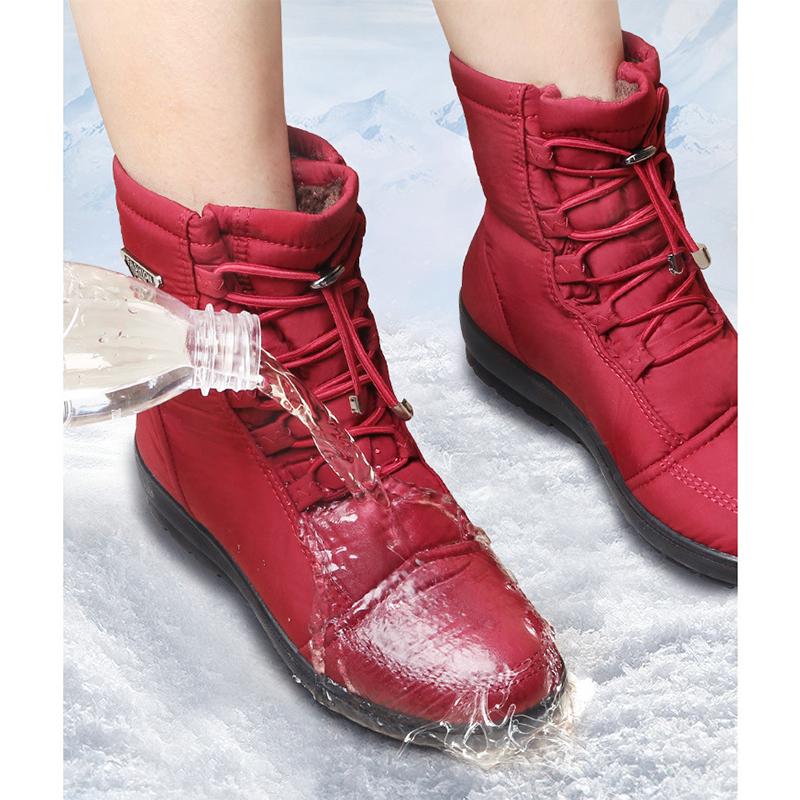 2025 Winter Shoes Women Snow Boots Waterproof Fashion Brand Cold Winter Women Ankle Boots Non-slip Ladies Cotton Shoes Black Red Brown Big Size 41