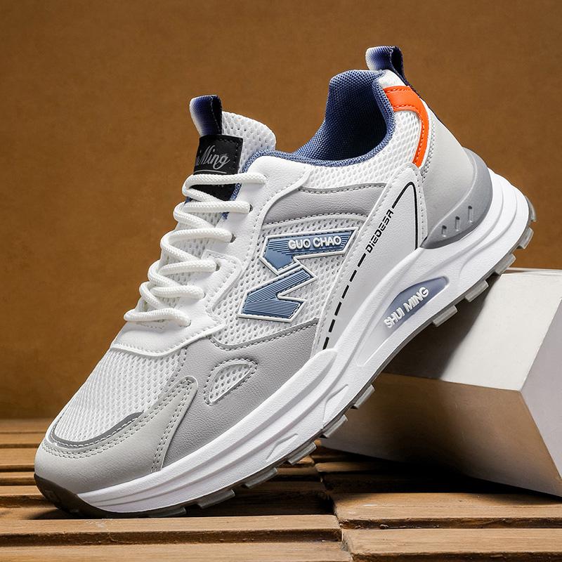 New Fashion Men 's Four Seasons Comfortable Thick Sole Shoes Students BoysTrending Soft Sole Breathable Casual Running Sneakers