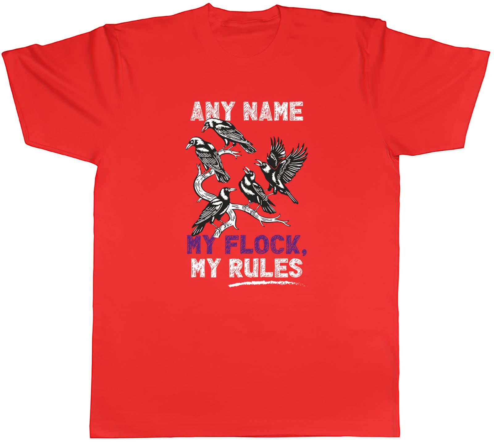 PERSONALISED ANY NAME MY FLOCK MY RULES FUNNY UnisexS TSHIRT TEE GIFT TOP S