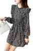 2024 Women's French Retro Floral Tea Dress: Spring/Autumn, Waist Slim, Long Sleeve