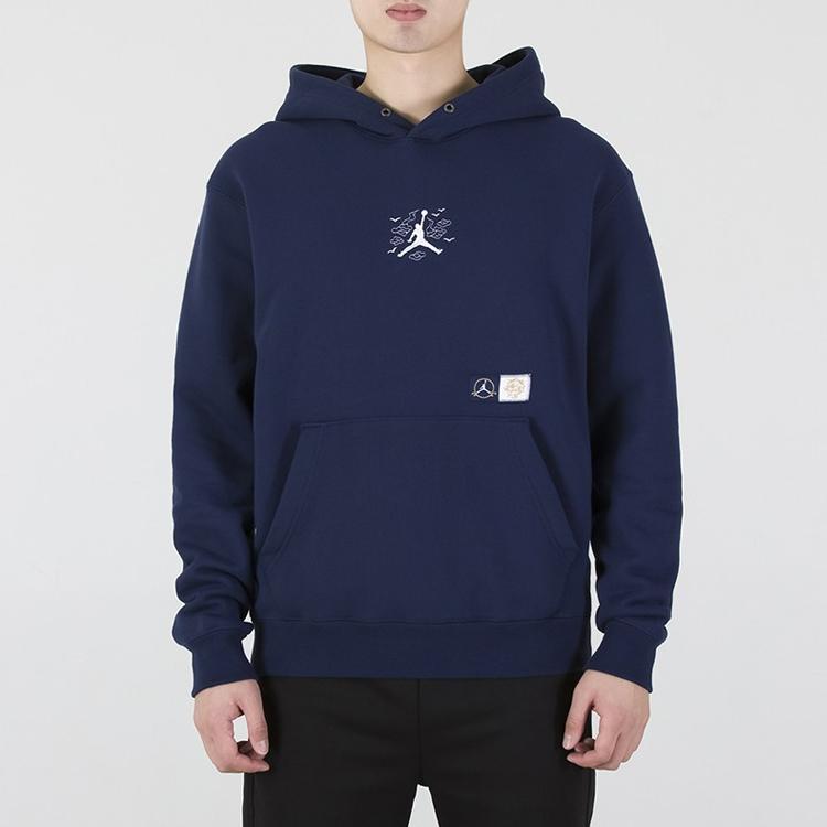 Jordan CNY Embroidered Logo Pullover Hoodie Men Tops Navy DO4083-410