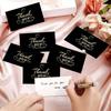 50pcs Black Matte Golden Thank You Cards For Small Business Gifts Boxes Decoration Greeting Labels Packing Supplies