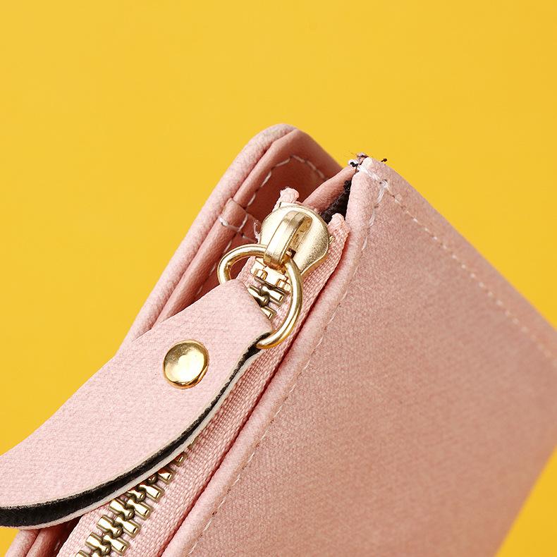 Women's Short Korean Cartoon Cat Wallet & Coin Purse - Cute Embroidered Kitten Card Holder