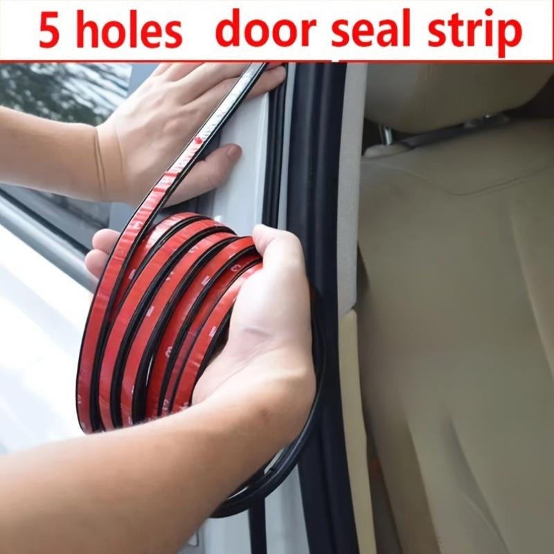 10m Universal Car Door Seal Strip, Double-Layer Thickened Noise Reduction, Waterproof Automotive Weather Stripping, 5-Hole