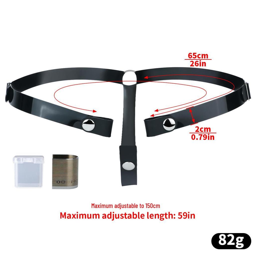 FRRK Adjustable Chastity Lock Belt with Elastic Buttons for Outing Wear
