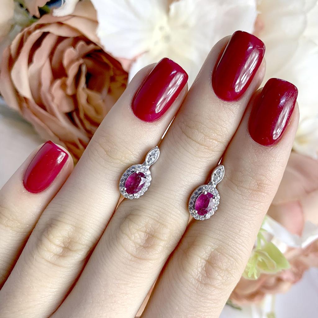 Silver Earrings with Natural Ruby 1.723ct (1972946)