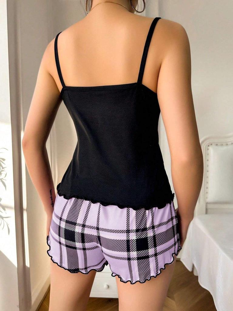 Sexy Damen-Pyjama-Set im europäischen und amerikanischen Stil - Zweiteiler mit Top und Shorts