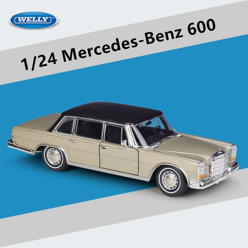 Welly 1/24 Mercedes Benz 600 Alloy Classic Car Model Diecasts Metal Vehicles Car Model Simulation Collection Childrens Toys Gift