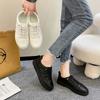 Women Casual Shoes Breathable Black White Pu Leather Sneakers Fashion Driving Walking Tennis Shoes for Woman Skate Flats