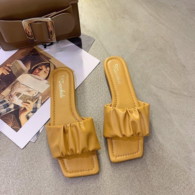 

Плоские тапочки женские модные повседневные тапочки праздничная повседневная пляжная обувь 38 жёлтый