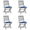 Day and Night - Day and Night Folding Garden Chairs 4 Pcs Cushions Solid Acacia Wood