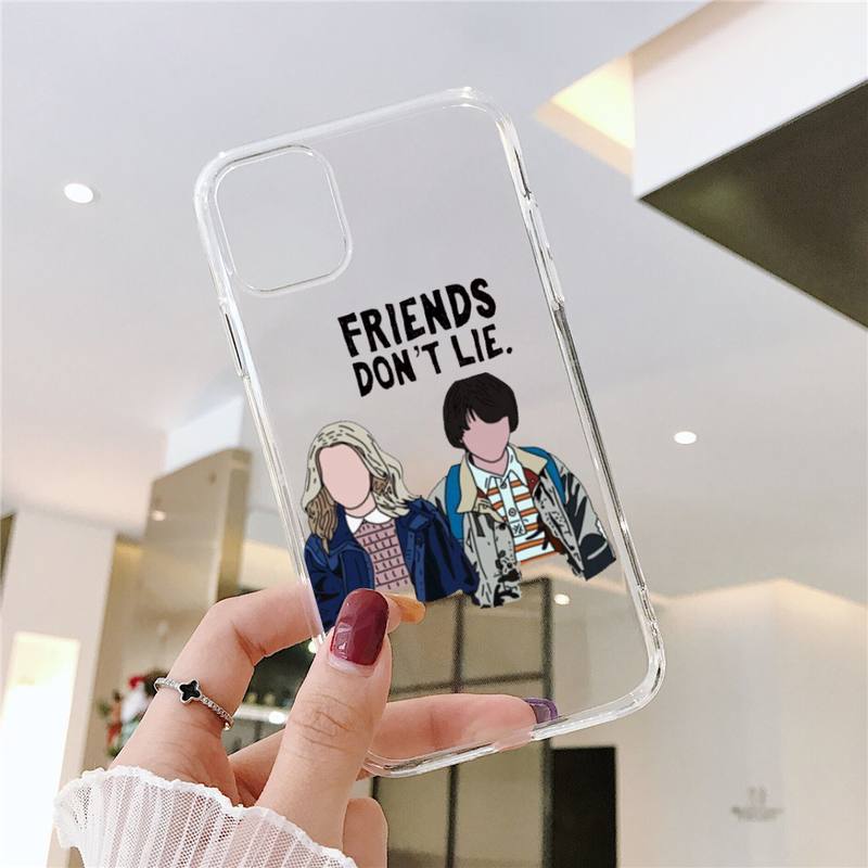 Strange Things arkadaş tv filmi Telefon Kılıfları Şeffaf iPhone 6 7 8 11 12 s mini pro X XS XR MAX Plus SE kılıf funda