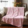 Soft Pink Delicate Small Floral Anime Cartoon Flannel Blanket Soft Warm Throw for Bedroom Sofa Car Kids Holiday Gift