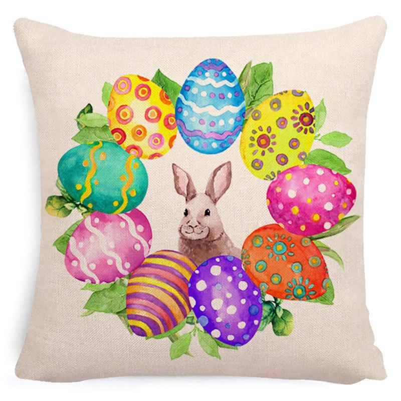 Pillowcase Easter Pillowcase Cartoon Truck Garland Rabbit Egg Animal Plaid