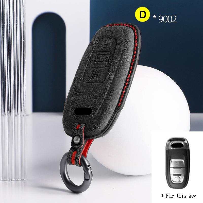 Car Key Case Fob for A6 A4 A5 A7 A8 C8 Q8 8S 8W Q7 B9 4M S5 S4 S7 D5 TT TTS TFSI E-Tron Suede Remote Car Key Case Shell