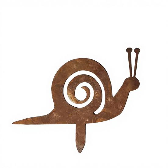 Schnecken-Ornamente Gartenstecker-Silhouetten Erdspieß Wetterbeständiges Eisen Retro Verwitterte Textur Figuren für Hof und Terrasse